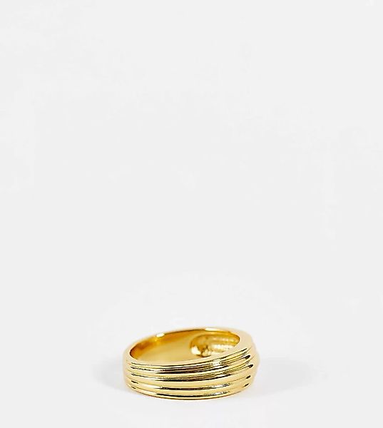 Orelia – Vergoldeter Ring mit Rillen-Goldfarben günstig online kaufen