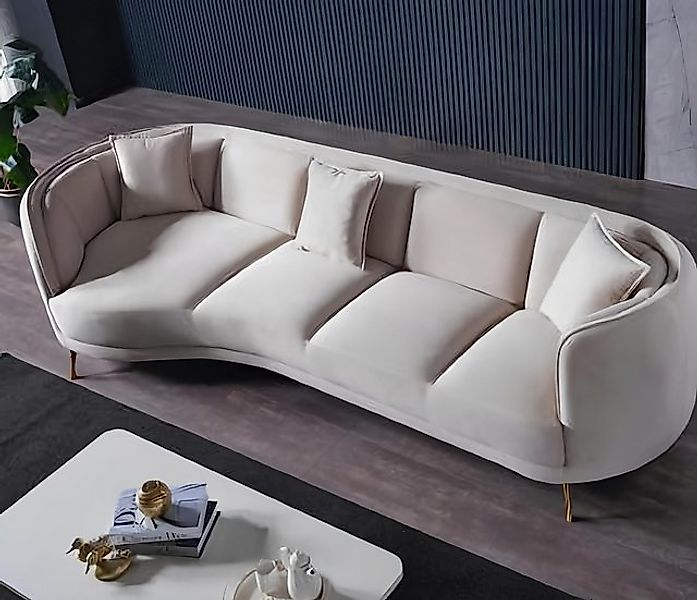 JVmoebel Sofa Design Wohnzimmer Luxus Sofa 4 Sitzer Sofa Weiß Textil Hochwe günstig online kaufen