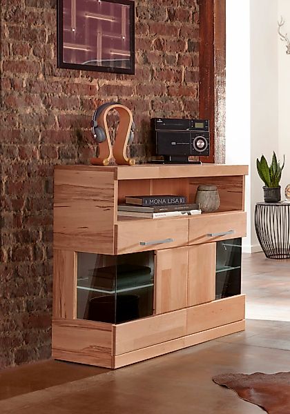 Home affaire Kommode »Ribe 85cm breit,35 cm tief, Fronten Massivholz,2 Türe günstig online kaufen
