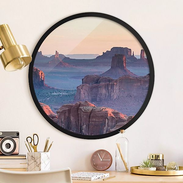 Rundes Gerahmtes Bild Sonnenaufgang in Arizona günstig online kaufen