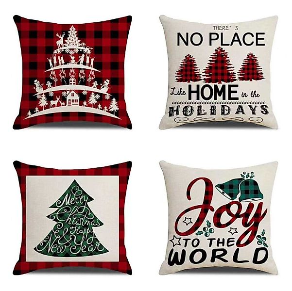 TexDeko Zierkissen 4er Pack - Weihnachtskissen günstig online kaufen