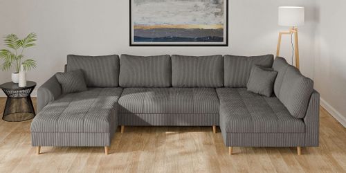 Home affaire Wohnlandschaft "CHARRE U-Form mit Ottomane, Maße B/T/H: 310/16 günstig online kaufen