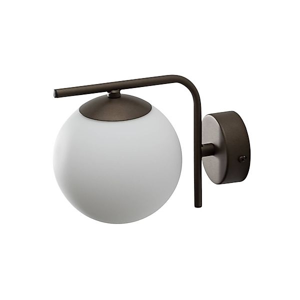 Wandleuchte Aurora, braun, Glas, 17 cm hoch, Kugel, E14 günstig online kaufen
