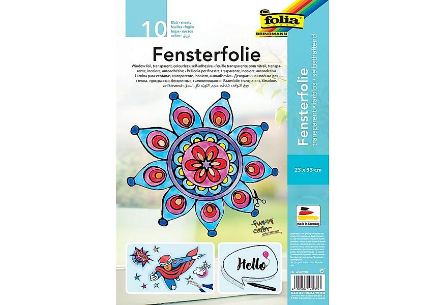 Folia Fensterfolie 450230, transparent, 23 x 33 cm, farblos, selbsthaftend günstig online kaufen