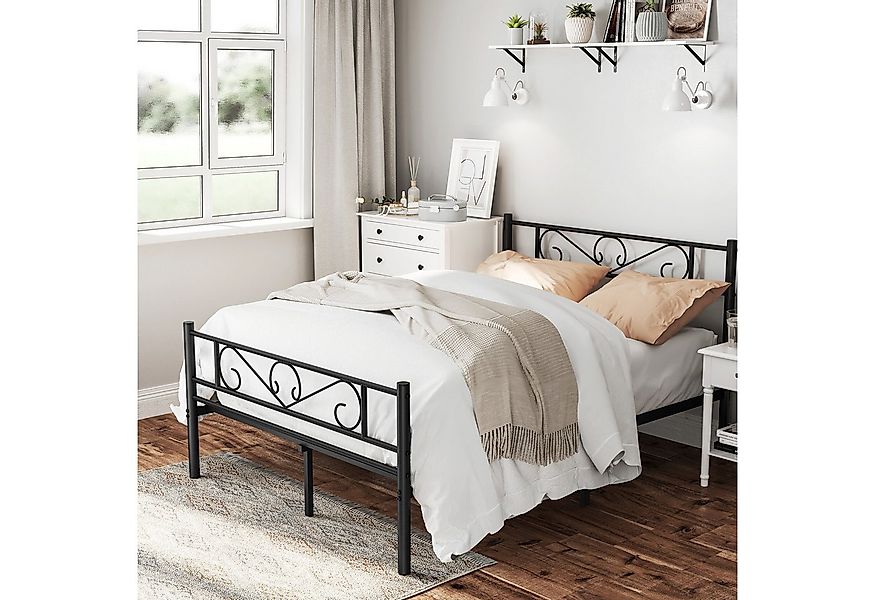 VASAGLE Bettgestell (140 x 190 cm), aus Metall, Bettrahmen, einfache Montag günstig online kaufen