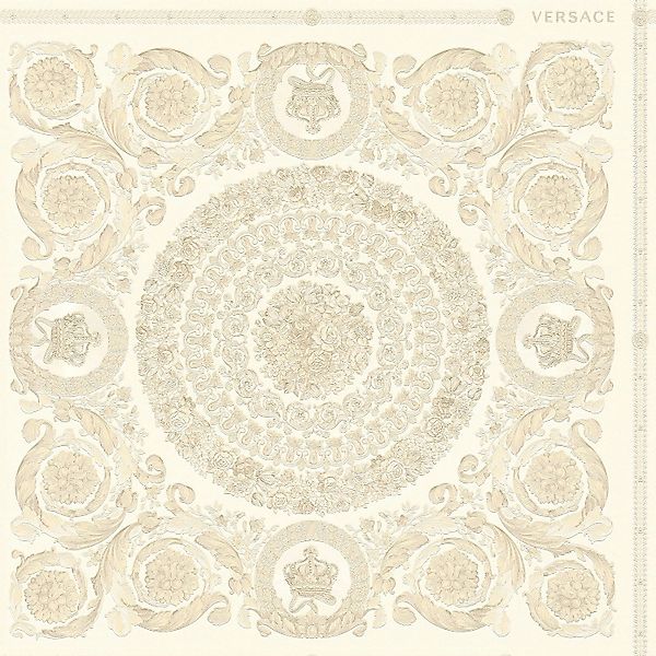 PROFHOME 370551-GU Barock Tapete Ornament glänzend Beige Silber Creme 7,035 günstig online kaufen