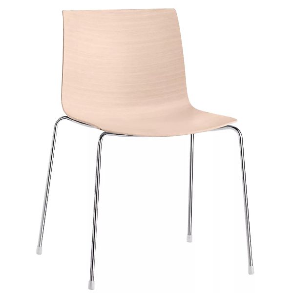 Arper - Catifa 46 Stuhl einfarbig Gestell Chrom - eiche hell gebeizt/Außens günstig online kaufen