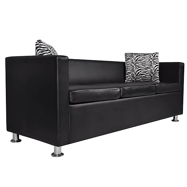 vidaXL 3-Sitzer-Sofa Kunstleder Schwarz Modell 1 günstig online kaufen