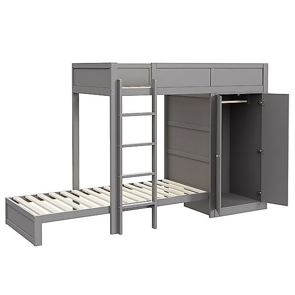 STILVORA Etagenbett 90×200 Jugendbett mit Matratze,Kinderbett mit Schrank & günstig online kaufen