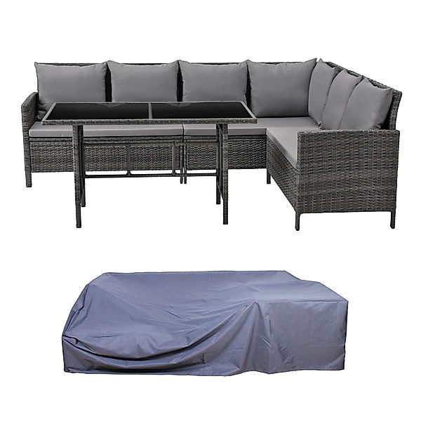 Svita Madison Rattan-Lounge Abdeckhaube Ecksofa Rattan-Lounge Gartenmöbel-S günstig online kaufen