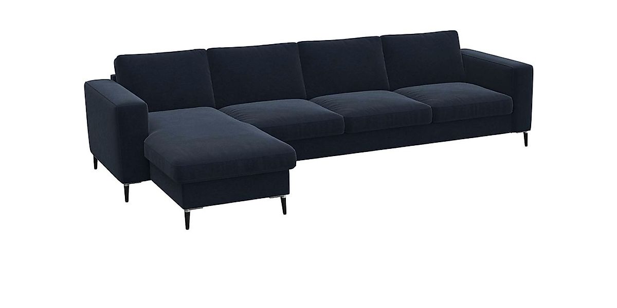 FLEXLUX Ecksofa »Fiore, L-Form«, breite Armlehnen, Kaltschaum, Füße Alu+sch günstig online kaufen