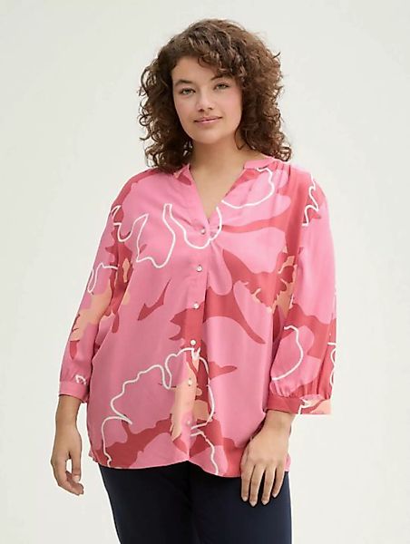 TOM TAILOR PLUS Langarmbluse Plus Size - Bluse mit Muster günstig online kaufen