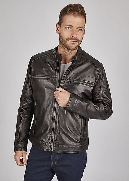bugatti Lederjacke BUAMADEO (1-St) mit Stehkragen und Druckknopfriegel günstig online kaufen