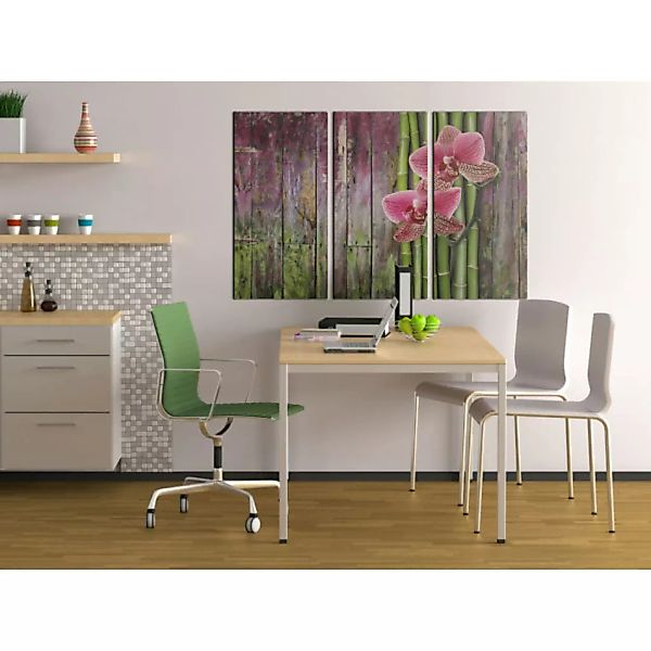 Wandbild Blüten und Bambus XXL günstig online kaufen