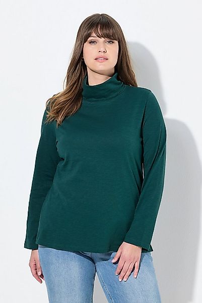 Ulla Popken T-Shirt Shirt Rollkragen Slim Langarm Biobaumwolle günstig online kaufen