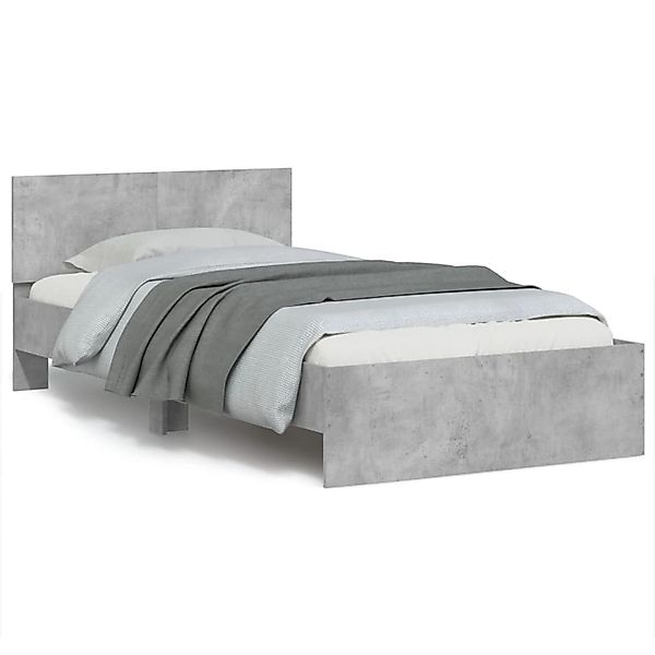 vidaXL Bettgestell mit Kopfteil Betongrau 100x200 cm Holzwerkstoff1938561 günstig online kaufen