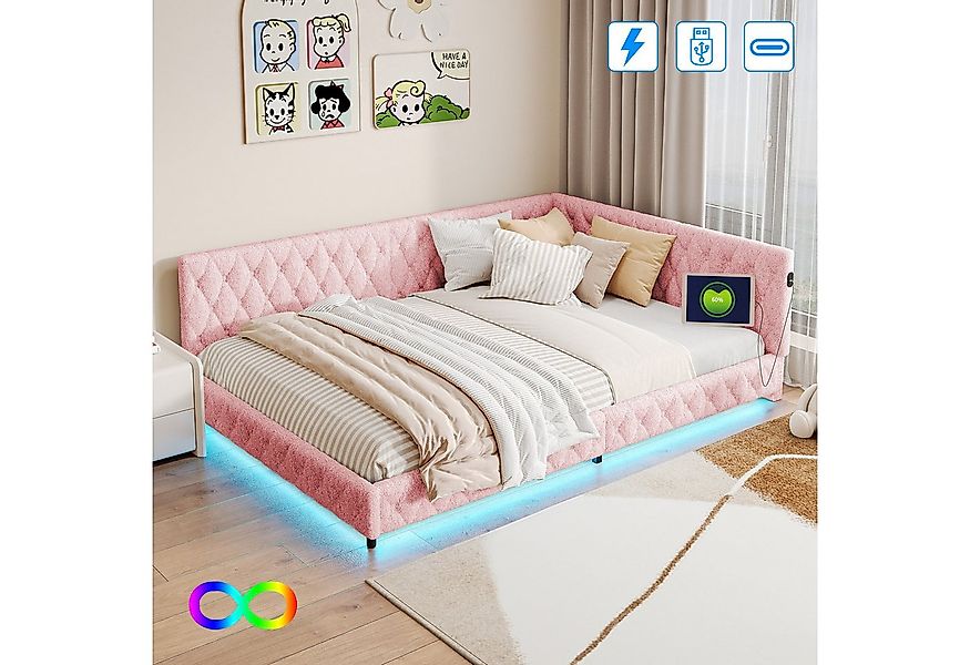 Gdood Polsterbett Doppelbett Daybett Tagesbett (1 tlg. Mit USB & TYPE-C, Hy günstig online kaufen