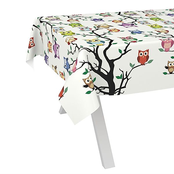 ANRO Tischdecke Wachstuch abwaschbar Eulen Tischwäsche günstig online kaufen