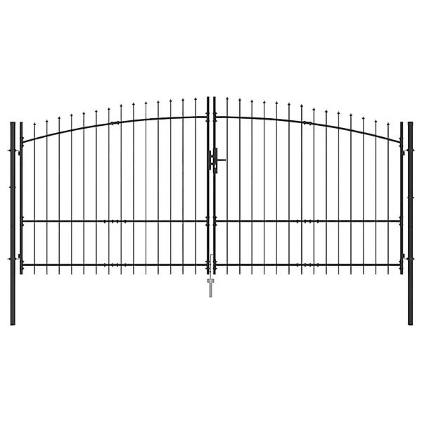 vidaXL Gartentor mit Schloss Grau 175 x 400 cm Stahl 42008858 günstig online kaufen