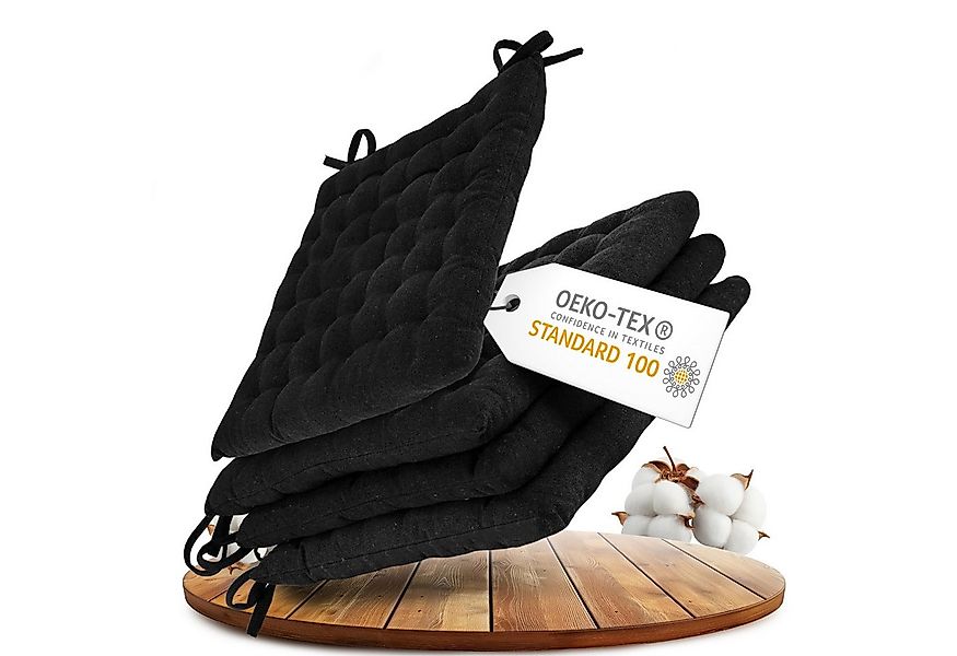Gräfenstayn Stuhlkissen Stuhl 40×40 cm – Sitzkissen 4er‑Set Baumwolle, robu günstig online kaufen