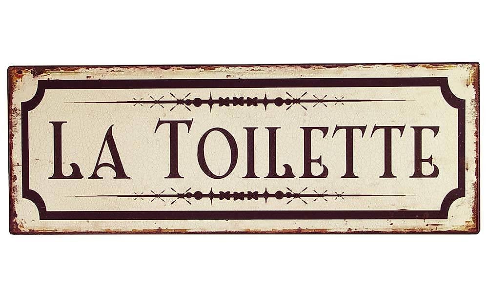 Blechschild LA TOILETTE Toilettenschild Vintage Nostalgie Dekoschild 36x13c günstig online kaufen
