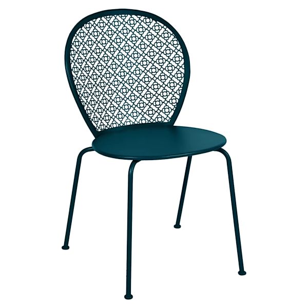 Stapelbarer Stuhl Lorette metall blau / Metall - Fermob - Blau günstig online kaufen