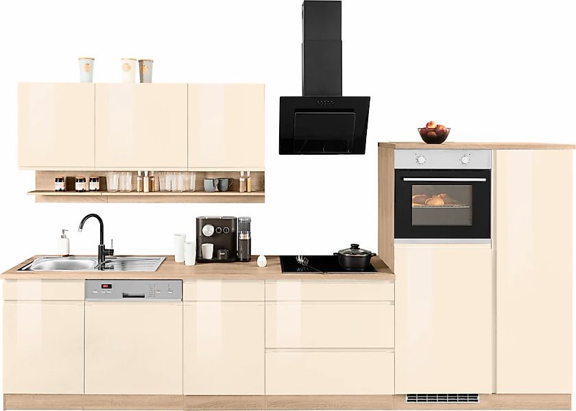 HELD MÖBEL Küchenzeile "Virginia", Breite 350 cm, mit Glaskeramik-oder Indu günstig online kaufen