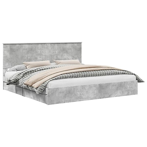 vidaXL Stauraumbett Betongrau 200 x 200 cm Holzwerkstoff 3411176 günstig online kaufen