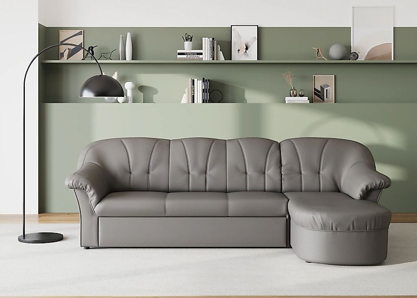 DOMO collection Ecksofa "Pegnitz, elegante Rückensteppung, kompakte Stellma günstig online kaufen