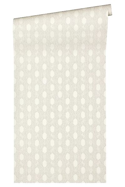 Bricoflor Geometrische Tapete in Hellgrau und Weiß Moderne Tapete Ideal für günstig online kaufen