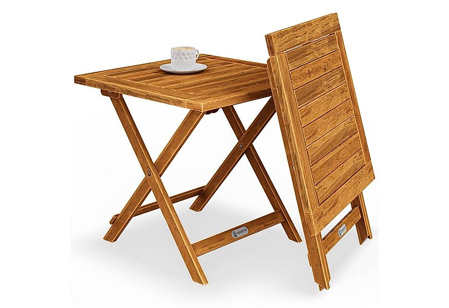Casaria Klapptisch Akazie (1-St), Holz Vollmontiert Klappbar 80kg Belastbar günstig online kaufen