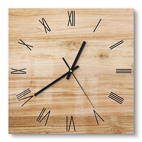 DEQORI Wanduhr 'Holzstruktur detailliert' (Glas Glasuhr günstig online kaufen