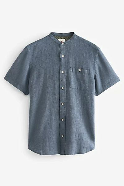Next Kurzarmhemd Kurzärmeliges Hemd aus Leinengemisch - Stehkragen (1-tlg) günstig online kaufen