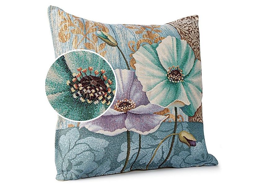 ANRO Dekokissen Jacquard Gobelin Kissenbezug 45x45 cm waschbar Klassik Deko günstig online kaufen