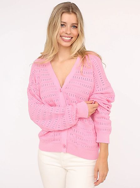 Zwillingsherz Strickjacke "Lochstrick Uni" Lockerer Schnitt günstig online kaufen