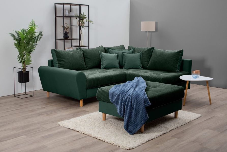 Home affaire Ecksofa "Rice L-Form, B: 223 cm" Set: Sofa & Hocker, mit 3 Zie günstig online kaufen