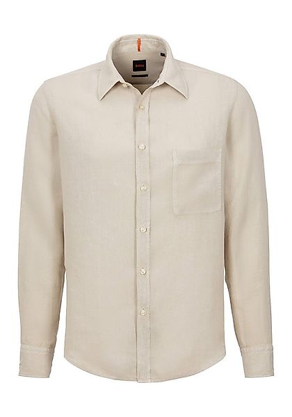 BOSS ORANGE Leinenhemd Relegant mit Markenlabel günstig online kaufen