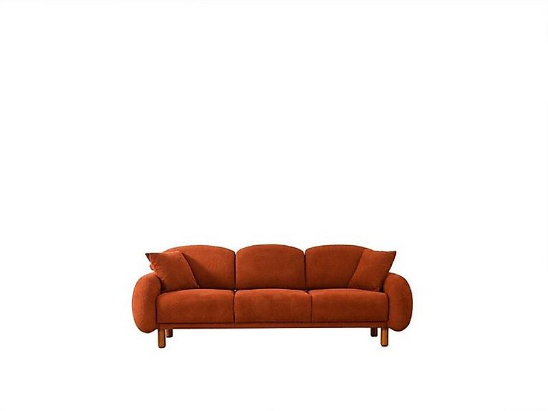 Xlmoebel 3-Sitzer Modernes Dreisitzer Stoffsofa in Orange - Polstersofa 3 S günstig online kaufen