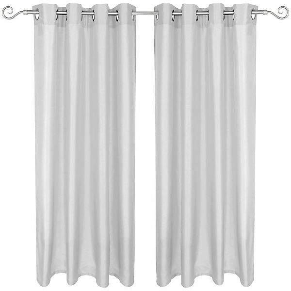 Arsvita 2er Pack Gardine Blickdicht Alessia mit Ösen 140 cm x 145 cm Hellgr günstig online kaufen
