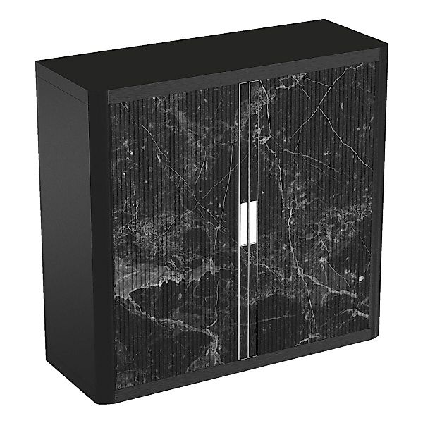 EASYOFFICE Rollladenschrank schwarzer Marmor Lamellen gemustert, günstig online kaufen
