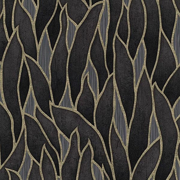 Bricoflor Art Deco Tapete mit Blättern Edle Vliestapete mit Blätter Design günstig online kaufen
