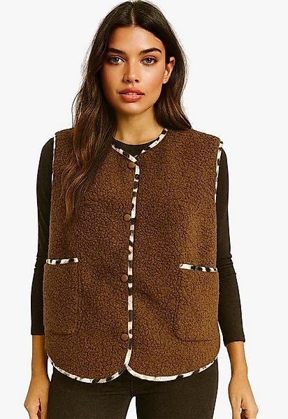 Worldclassca Fellimitatweste Worldclassca Teddy Weste Warm Kuschelig Leopar günstig online kaufen