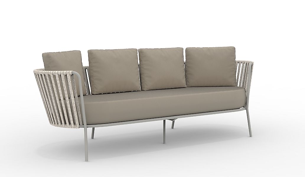 3-Sitzer Sofa Daisy Rope - wasserbeständig schlamm, taupe günstig online kaufen