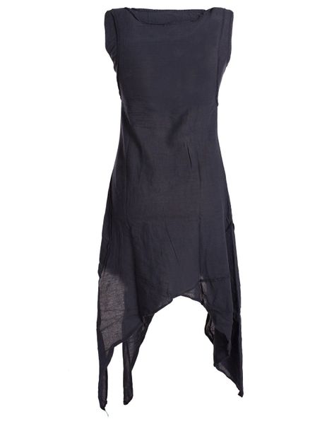 Vishes Zipfelkleid Asymmetrisches armloses Lagenlook Zipfelkleid günstig online kaufen