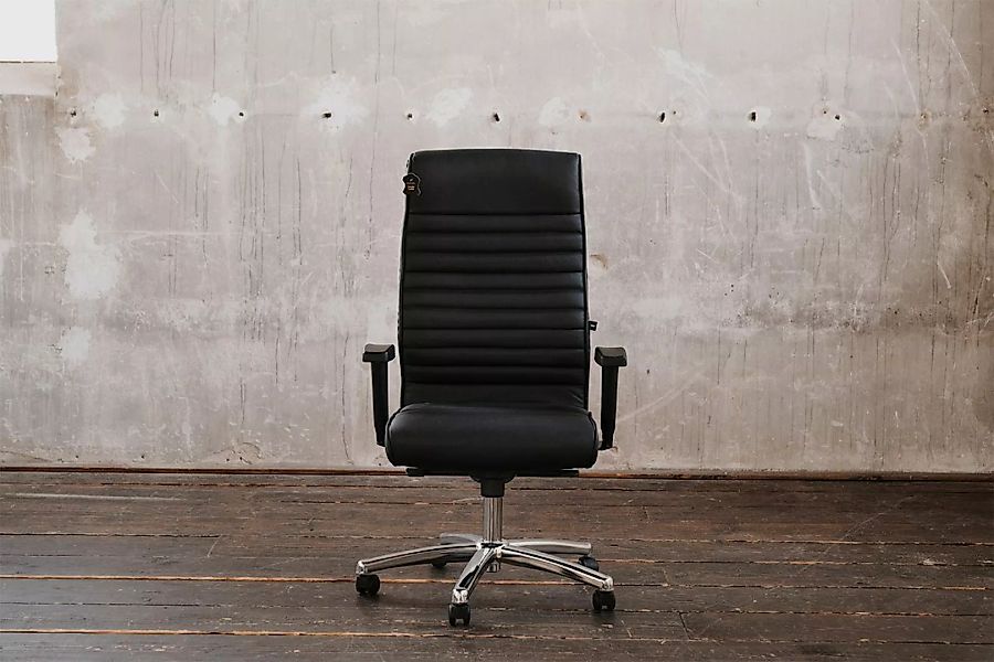 KAWOLA Bürostuhl ALEXIS Schreibtischstuhl Leder schwarz günstig online kaufen