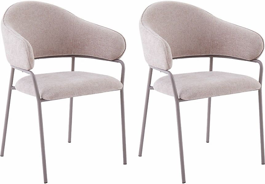 byLIVING Esszimmerstuhl "Curve" (Set) 2 Stk. Webstoff moderner Stoff Stuhl günstig online kaufen