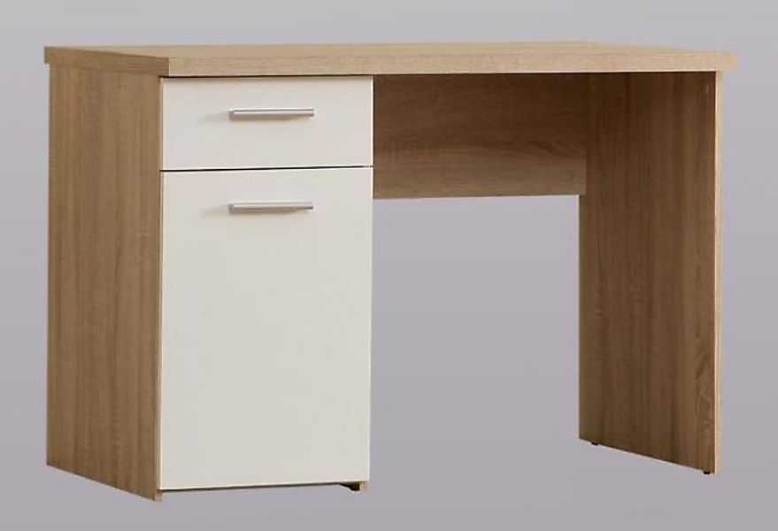 Schreibtisch 1-trg 1 Schubkasten Winnie von Forte Sonoma Eiche / Weiss günstig online kaufen
