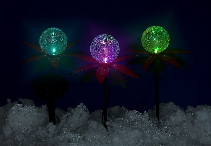 BURI LED Dekolicht 3er-Set LED Weihnachtsterne mit Farbwechsler Solarleucht günstig online kaufen