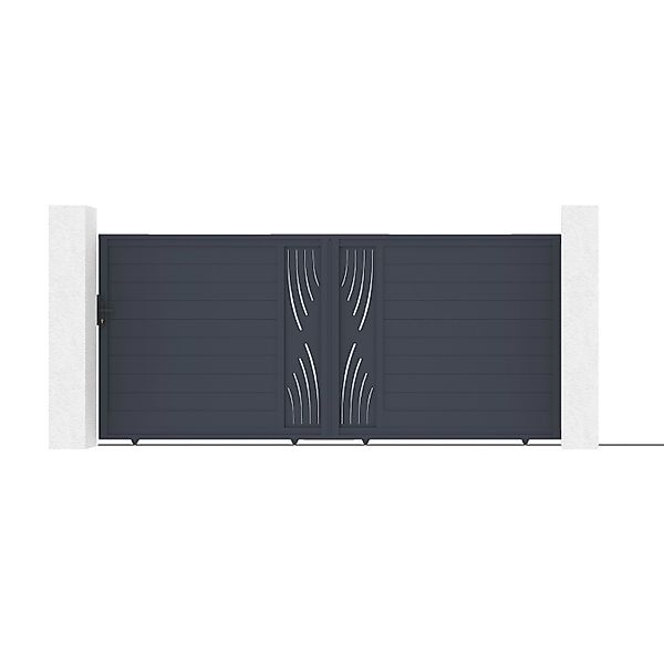 Casanoov Schiebetor 4M Veleta H 180Cm & 2 Pfosten H 190Cm Aluminium Grau günstig online kaufen