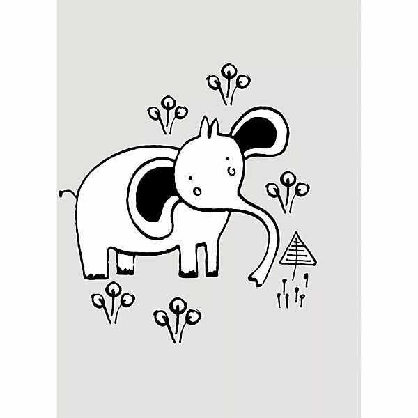 Komar Bild "Scribble Elephant", Tiere, (1 St.), Wandbild zur Dekoration - o günstig online kaufen